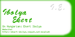 ibolya ekert business card